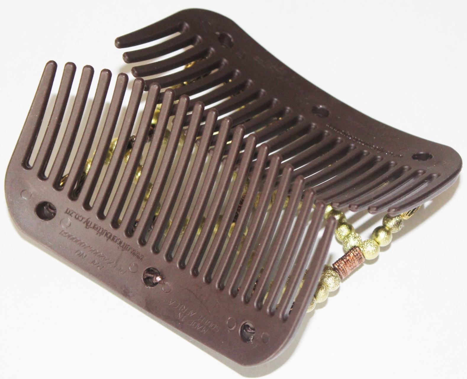 African Butterfly Hair Clips   -  Brown / green pearls