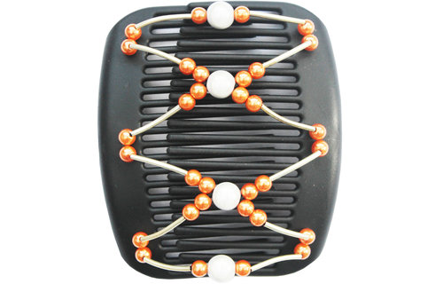 African Butterfly Hair Clips - Black / orange parels