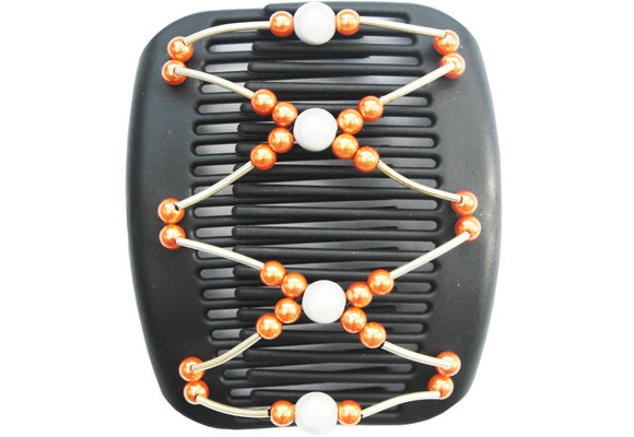 African Butterfly Hair Clips - Black / orange parels