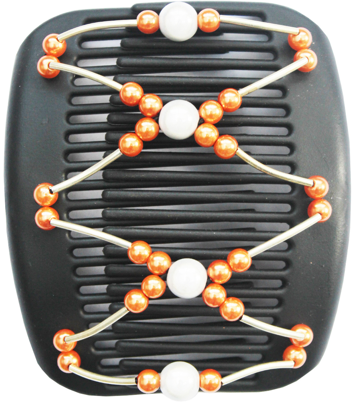 African Butterfly Hair Clips - Black / orange parels