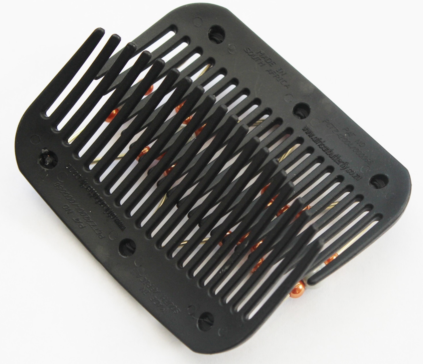 African Butterfly Hair Clips - Black / orange parels African Butterfly Hair Clips - Black / orange parels