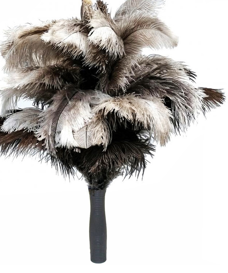 Struisvogel Plumeau 5 kransen - Pvc Handvat Struisvogel Plumeau 5 kransen - Pvc Handvat