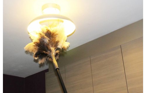 Struisvogel Plumeau 5 kransen - Pvc Handvat