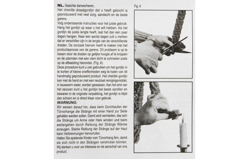 Vliegengordijn kattenstaart 125x230 cm. Zwart