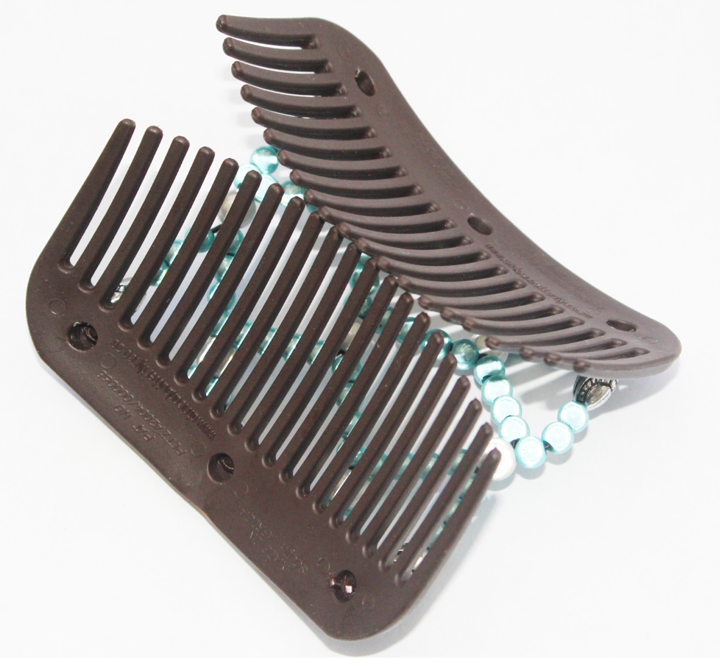 African Butterfly Hair Clips -  Bruin / Blauw  parels African Butterfly Hair Clips -  Bruin / Blauw  parels