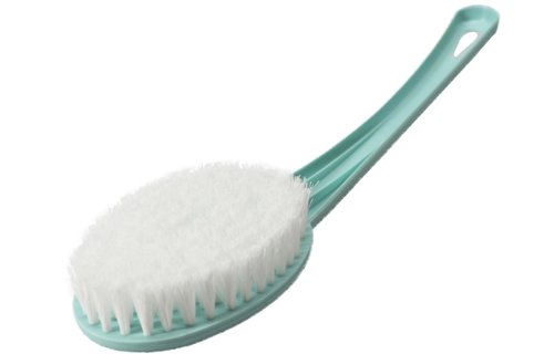 Badborstel  zacht Nylon - pvc steel lichtblauw