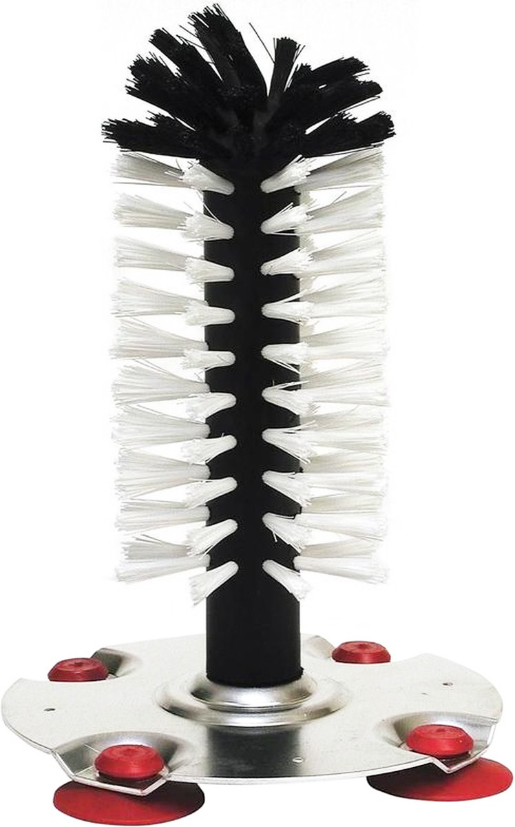 Glazenspoelborstel 1 tap - aluminium voet