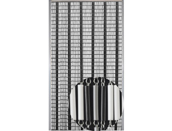 Luxe Vliegengordijn TUPE - 90x210 cm. Wit/Zwart/Grijs