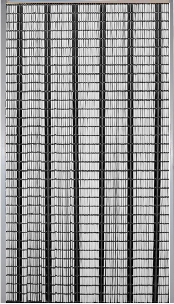 Luxe Vliegengordijn TUPE - 90x210 cm.  Wit/Zwart/Grijs
