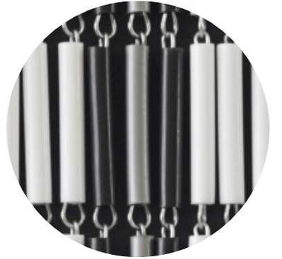 Luxe Vliegengordijn TUPE - 90x210 cm.  Wit/Zwart/Grijs