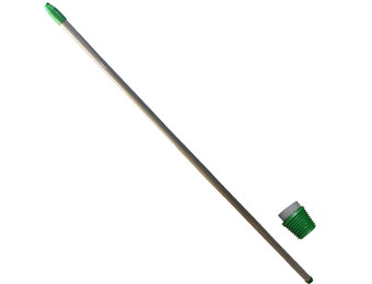 Metalen borstelsteel geplastificeerd met schroefdraad - 150 cm