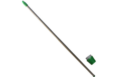 Metalen borstelsteel geplastificeerd met schroefdraad - 150 cm