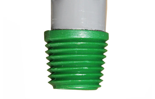 Metalen borstelsteel geplastificeerd met schroefdraad - 150 cm