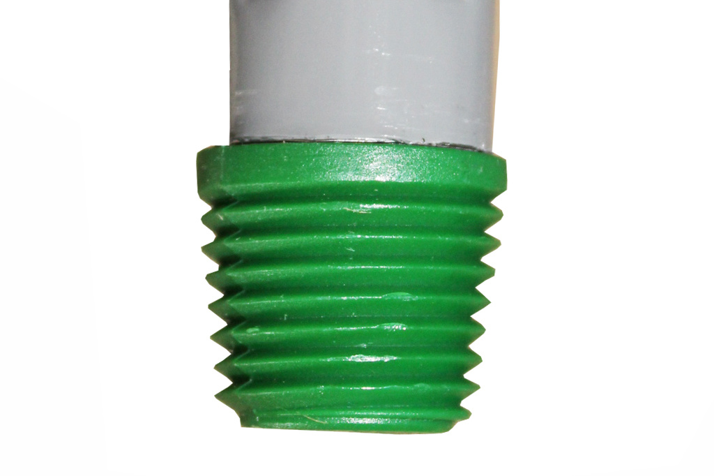 Metalen borstelsteel geplastificeerd met schroefdraad - 150 cm