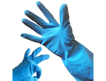 Huishoudhandschoenen natuurrubber latex - Blauw