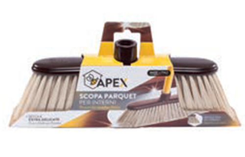 Extra zachte bezem  voor houten vloeren met telescoopsteel