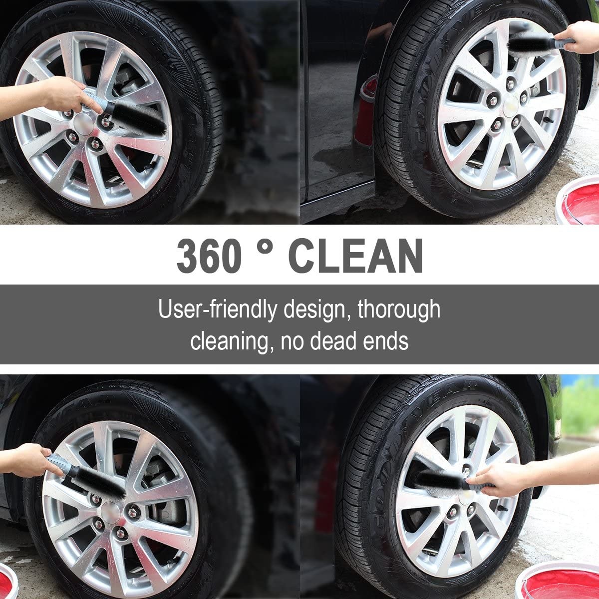 Velgen reinigingsborstel  met ergonomische handgreep