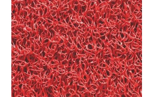Deurmat Curly Rood " Spaghettimat " 60 x 80 cm.
