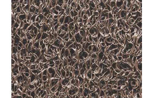 Deurmat Curly Bruin " Spaghettimat " 60 x 80 cm.