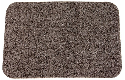 Deurmat Curly Bruin " Spaghettimat " 60 x 80 cm.
