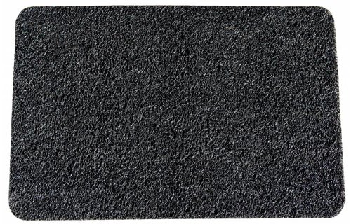 Deurmat Curly Zwart " Spaghettimat " 60 x 80 cm.