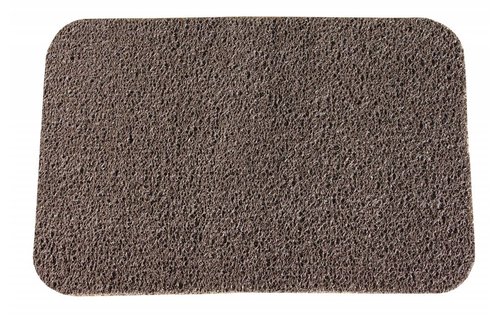 Deurmat Curly Bruin " Spaghettimat " 60 x 80 cm.