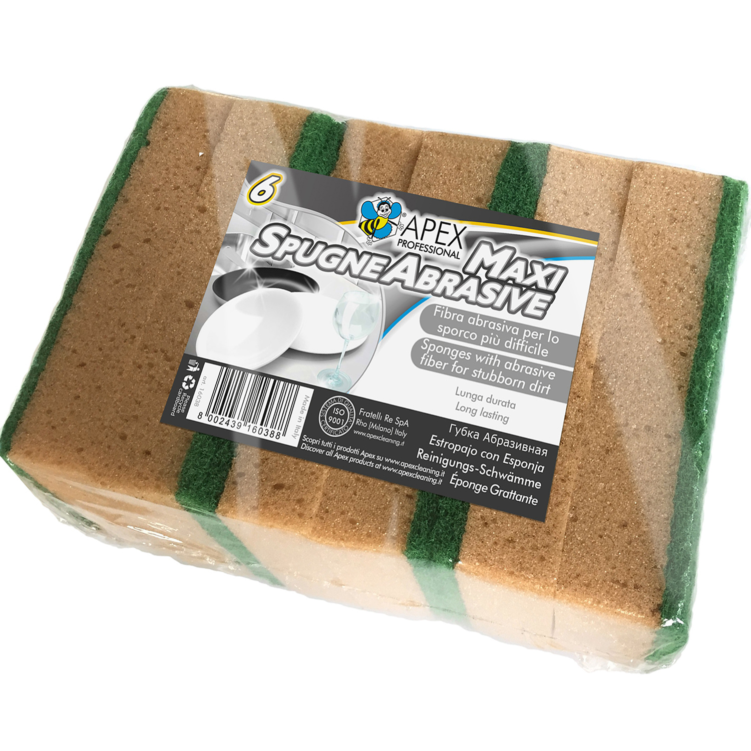 Maxi- Absorberende Schuurspons - 6 st. Maxi- Absorberende Schuurspons - 6 st.