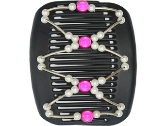 African Butterfly Hair Clips - Black / Silver-pink