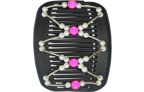 African Butterfly Hair Clips - Black / Silver-pink