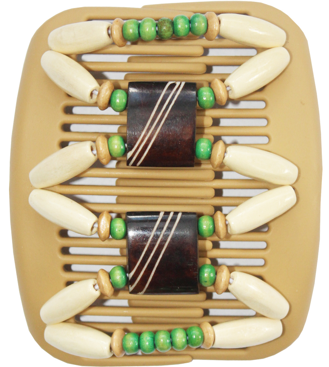 African Butterfly Hair Clips   -  Beige / groen parels