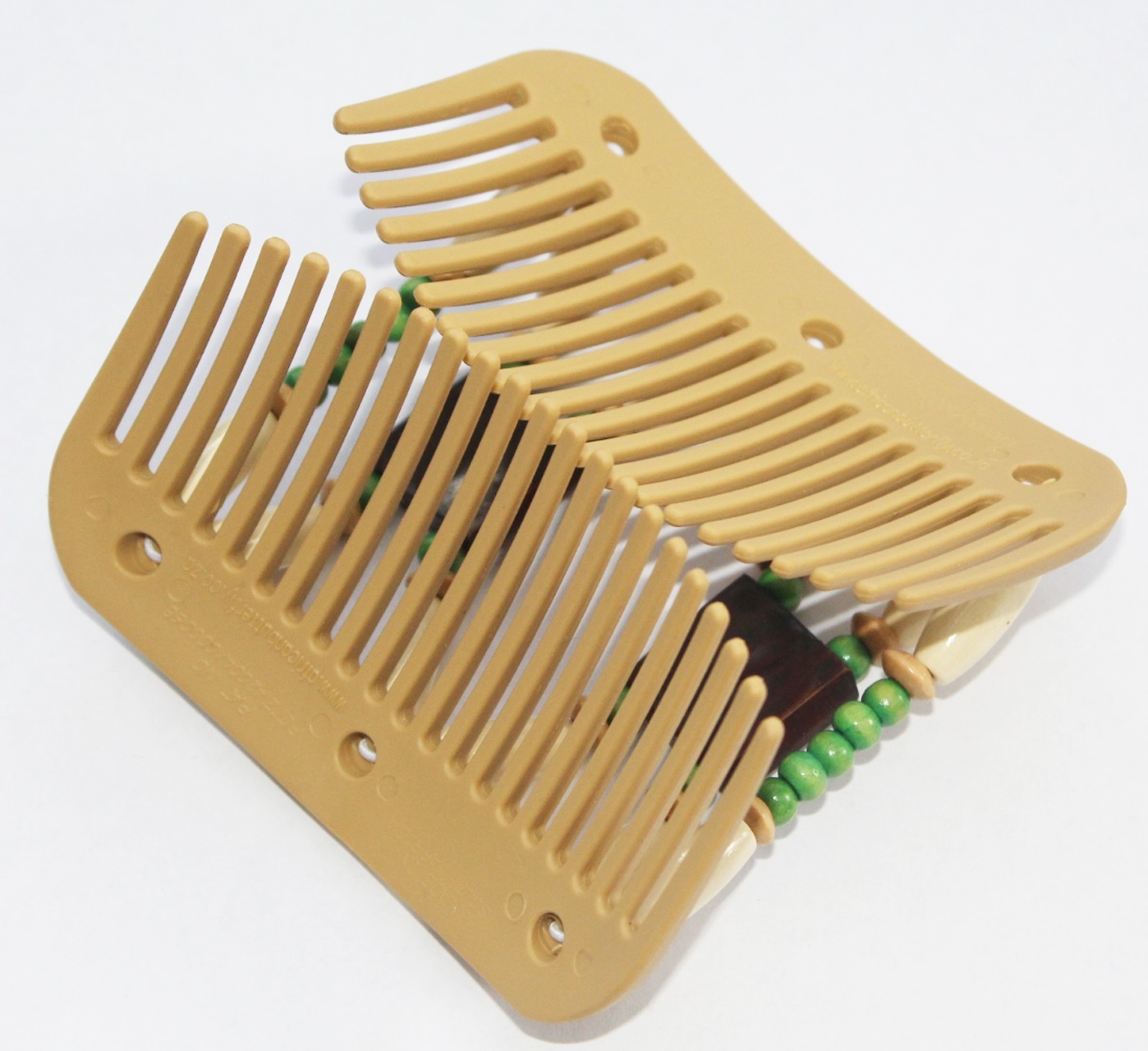 African Butterfly Hair Clips   -  Beige / groen parels