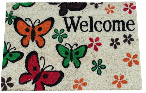 Kokosmat Welcome Butterfly 40x60 cm.
