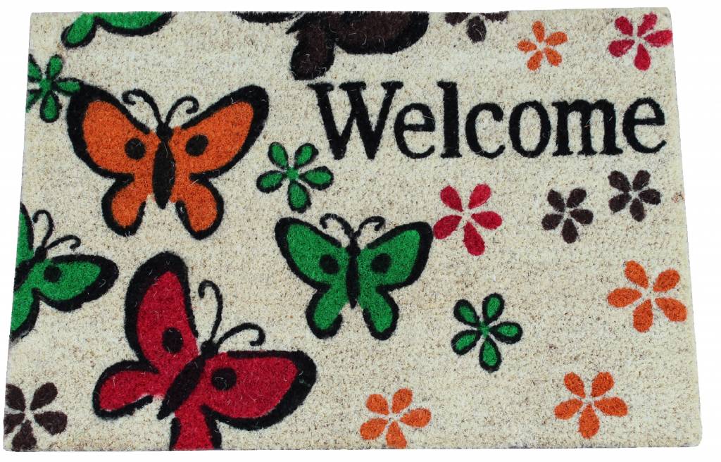 Kokosmat Welcome Butterfly 40x60 cm.
