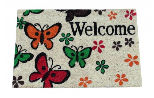 Kokosmat Welcome Butterfly 40x60 cm.