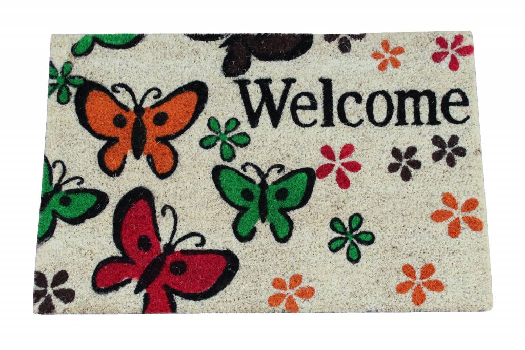 Kokosmat Welcome Butterfly 40x60 cm.