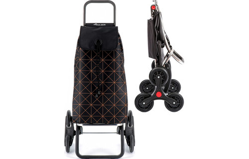 Boodschappentrolley 6 Wielen "Trappenloper"  I-Max Star Logic RD6 - Zwart/Oranje