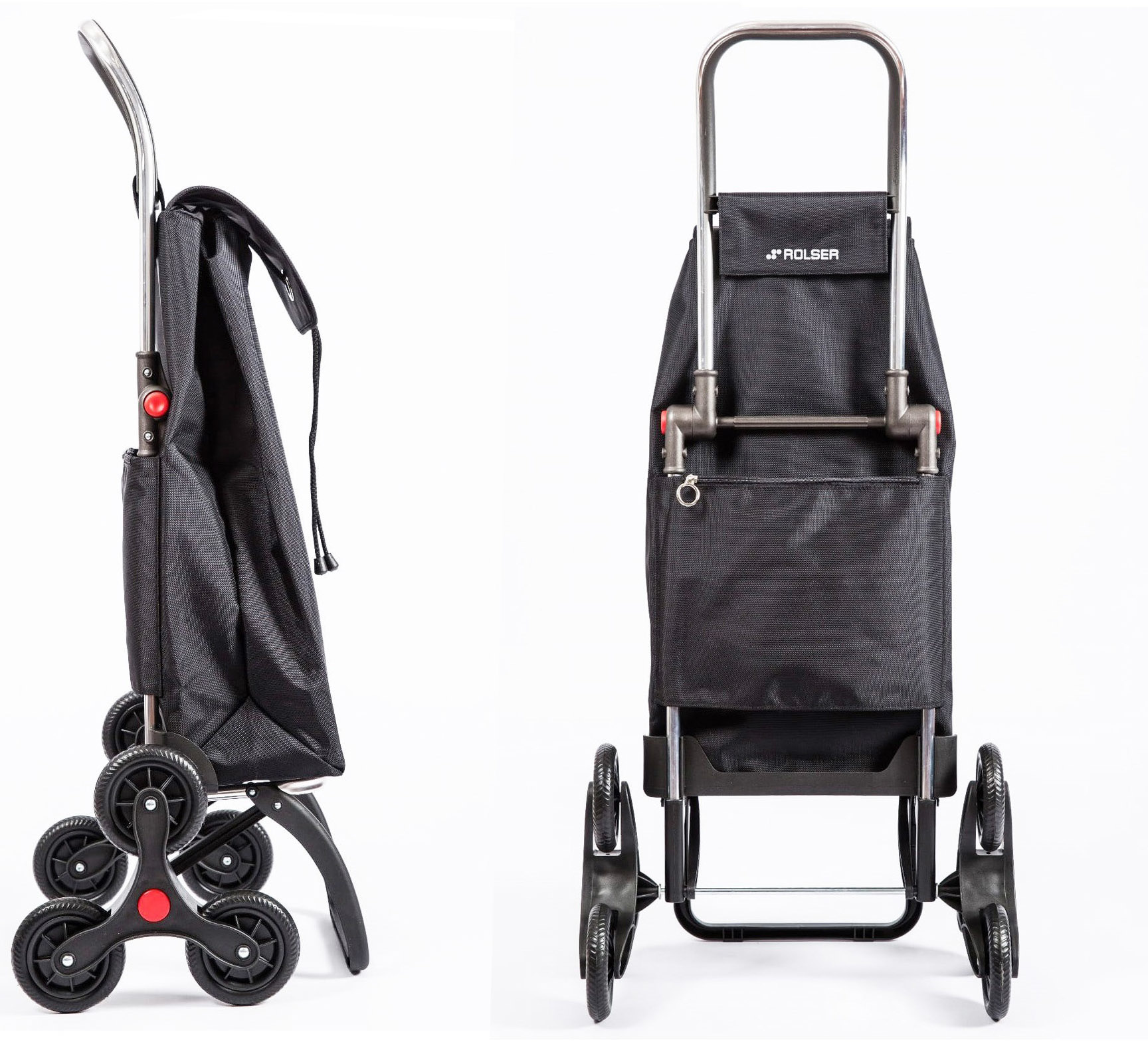 Boodschappentrolley 6 Wielen "Trappenloper"  I-Max Star Logic RD6 - Zwart/Oranje