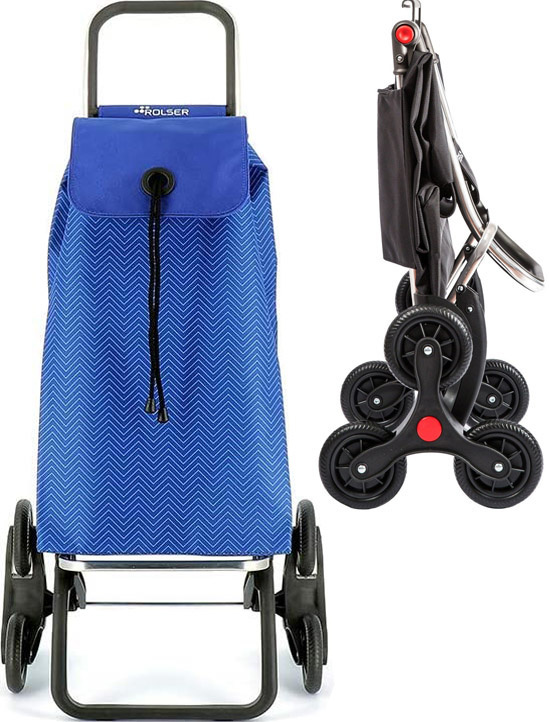 Boodschappentrolley 6 Wielen "Trappenloper" I-Max Ona Logic RD6 - Blauw Boodschappentrolley 6 Wielen "Trappenloper" I-Max Ona Logic RD6 - Blauw