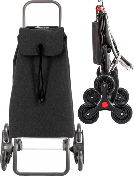 Boodschappentrolley 6 Wielen "Trappenloper" Eco I-Max  Logic RD6 - Carbon