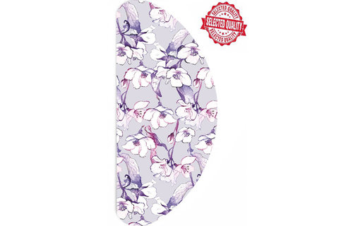 Strijkplankovertrek Banaan - Mauve bloemmotief