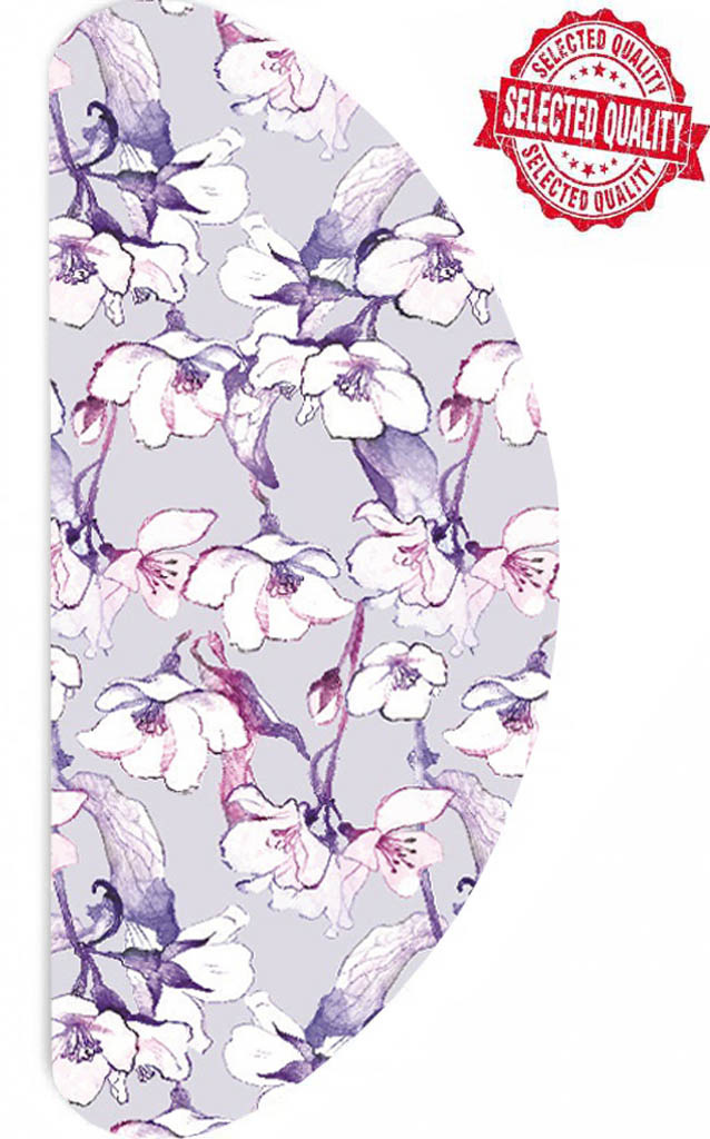 Strijkplankovertrek Banaan - Mauve bloemmotief