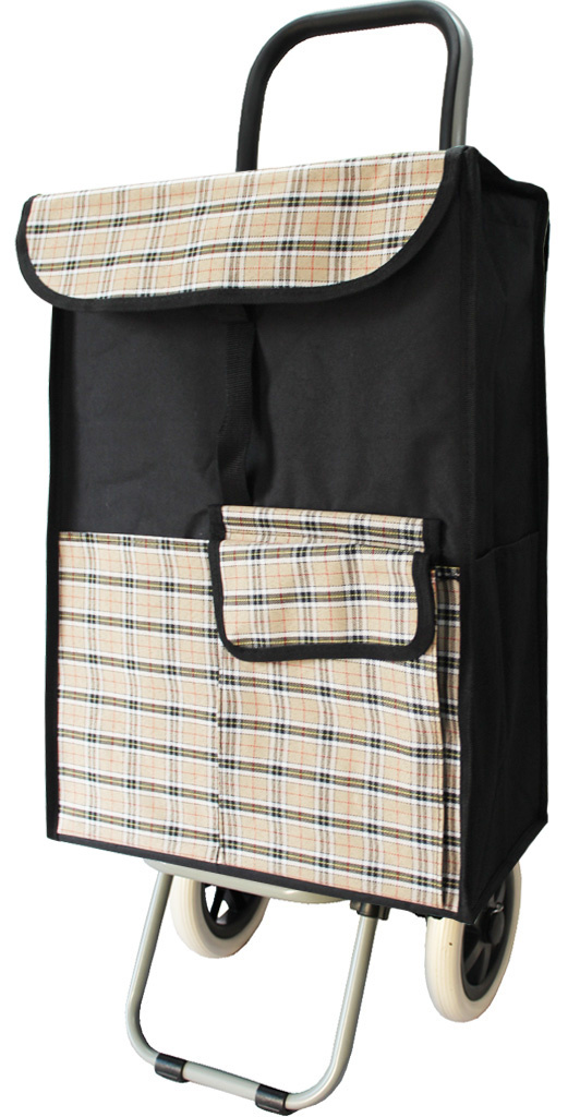 Boodschappentrolley   45 L.  Carreau   Beige / zwart