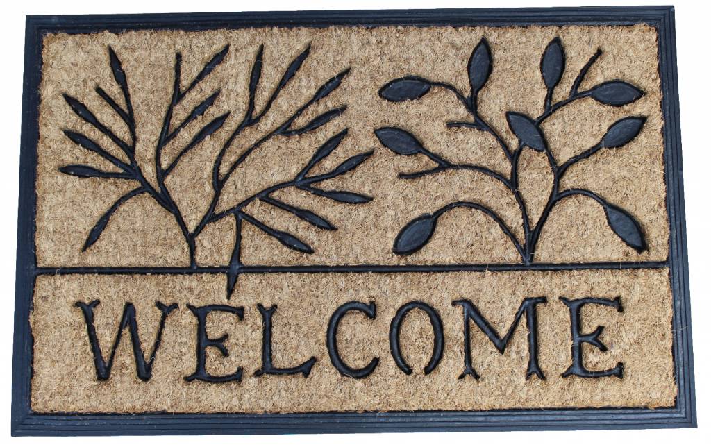 Kokosmat Bombay Welcome leaves 45x75 cm.
