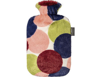 Warmwaterkruik 2 L. zachte fleecehoes in gekleurde bollen