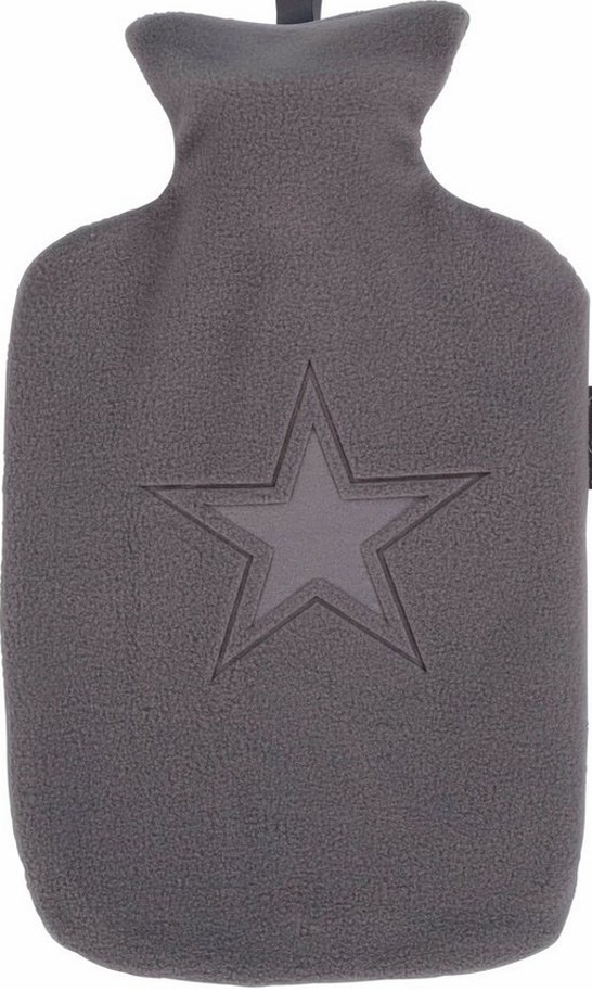 Warmwaterkruik 2 L. met fleece hoes in ster reliëf