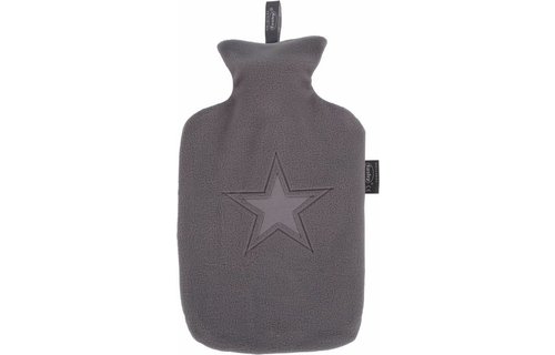 Warmwaterkruik 2 L. met fleece hoes in ster reliëf