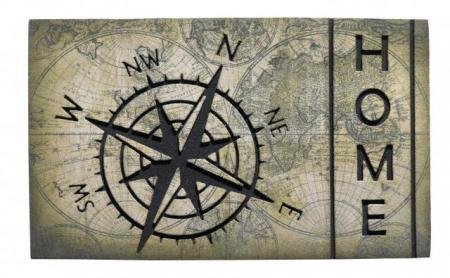 Deurmat rubber "ECO Master" Compass Old Map 45x75 cm.