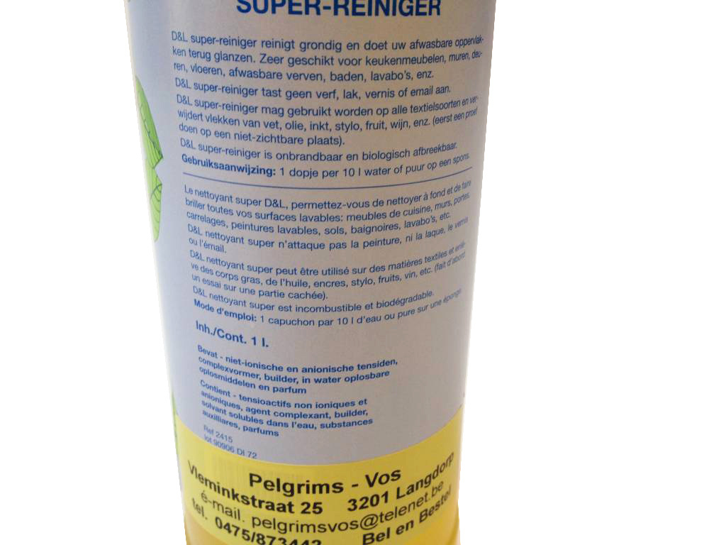 Vloeibare citroen Ontvlekker 1 liter Vloeibare citroen Ontvlekker 1 liter