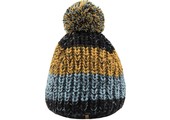 Gebreide kindermuts pompon  Mix blue/yellow