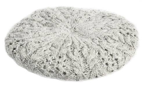 Gebreide Dames Baret Grijs  gespikkeld Gebreide Dames Baret Grijs  gespikkeld